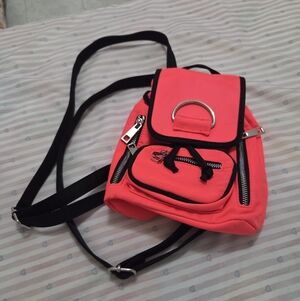 Current Mood Neon Orange Backpack with Black Accents